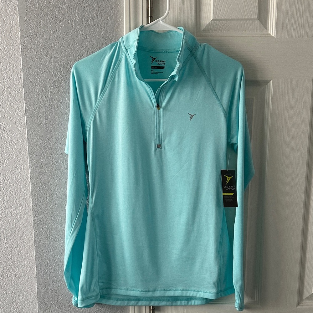 $7 SALE! Old Navy Active Aqua Go-Dry Long Sleeve Quarter Zip Top sz S